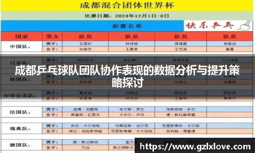 成都乒乓球队团队协作表现的数据分析与提升策略探讨